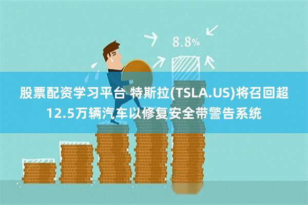 股票配资学习平台 特斯拉(TSLA.US)将召回超12.5万辆汽车以修复安全带警告系统